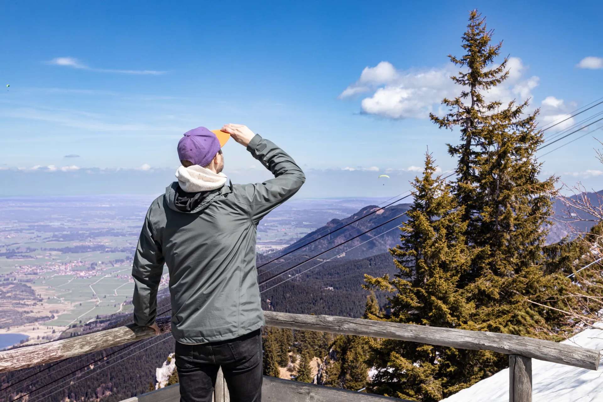 Looking out over a valley from a mountain viewpoint